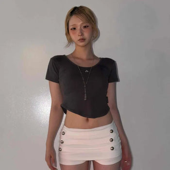 *Napoleon* Shuto Elastic Waist Mini Skirt Pants
