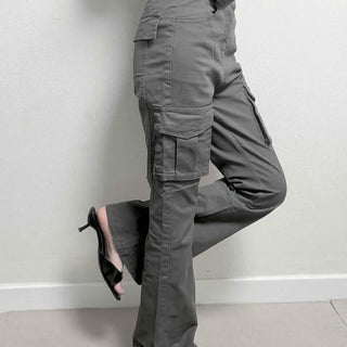 Ronnie Cargo Pocket Flap Pocket Wide Loose Fit Daily Long Pants