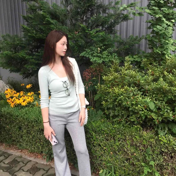 String Straight Loose Fit Daily Long Pants