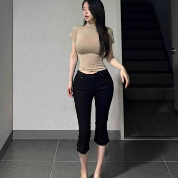 Button Bootcut Daily Shorts