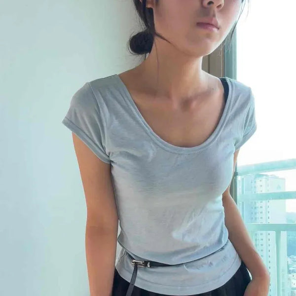 Slim Fit Plain Casual Daily Short Sleeve T-shirt