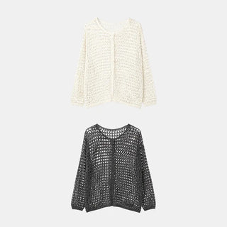 Reversible Mesh Knit Cardigan