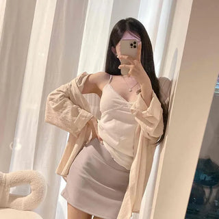 Slim Fit Straight H-Line Daily Mini Skirt