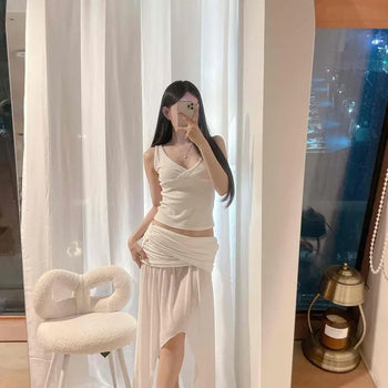 Shirred A-line Daily Midi Skirt