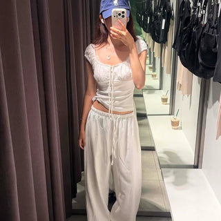 Lehi String Wide Loose Fit Daily Long Pants