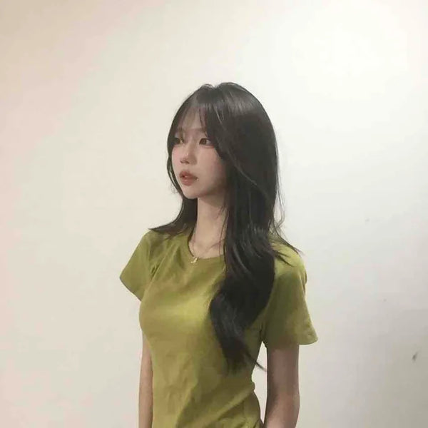 Raglan Plain Slim Fit Daily Short Sleeve T-shirt