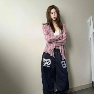 Based Lettering Wide Training Pants