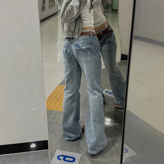 [26SS] Wing Flap Slim Hooded Light Blue Semi-Bootcut