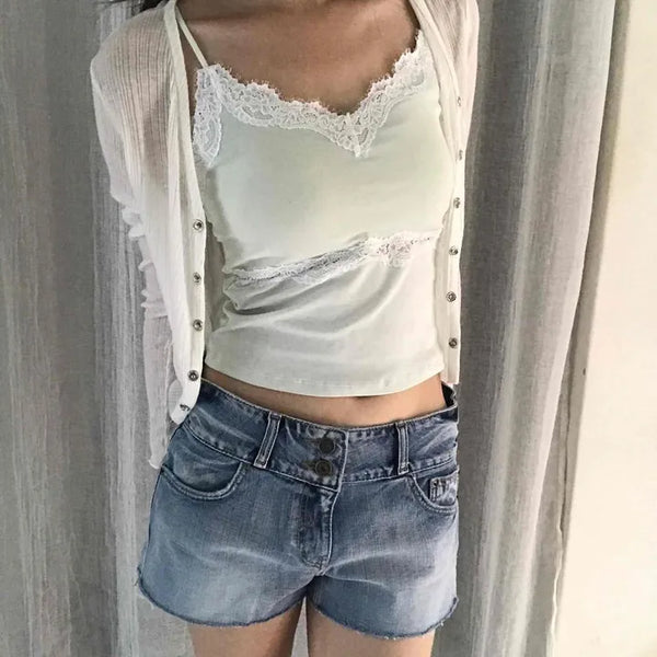 Washed Button Straight Regular Fit Daily Shorts