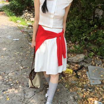 *Muand* Baskin Midi Button Skirt