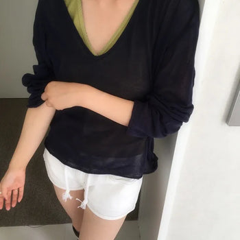 Sherbet Deep V Knit