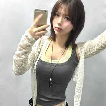 Loose Fit Plain Ribbon Wrap Long Sleeve Cardigan