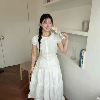 Frill Tiered A-Line Daily Long Skirt