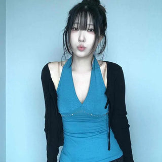 Shirred Stud Wrap Strap Slim Fit Sleeveless