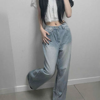Washed Wide Loose Fit Casual Long Pants