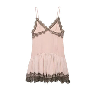 Pink Spring Brush Lace Mini Dress