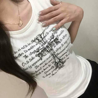 Ruti Lettering Print Regular Fit Daily Short Sleeve T-shirt