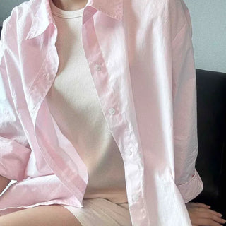 Rubel Button-Down Plain Oversized Long Sleeve Shirt