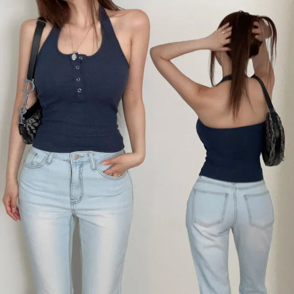 Berti Snap Halterneck Sleeveless [Built-in Cup]
