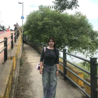 Rebel Washed Button Wide Loose Fit Daily Long Pants
