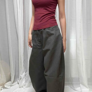 Sehi Button Wide Loose Fit Daily Long Pants