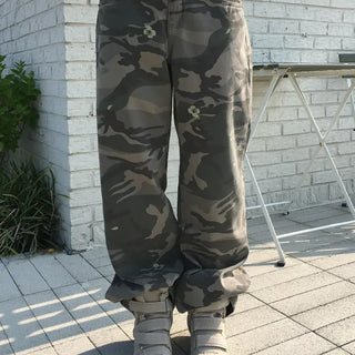 Flower Cargo Semi-Wide Pants