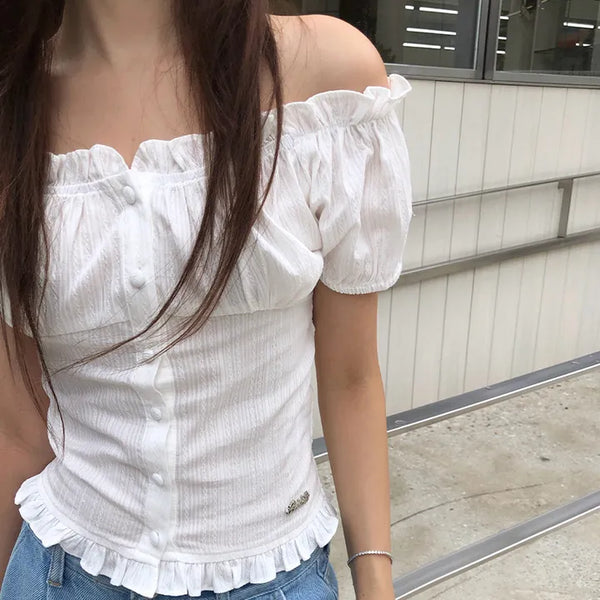 Dana Ruffle Button Blouse
