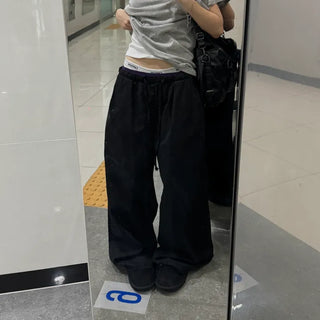 [26SS] Sagging Purple Cotton Wide Long Pants