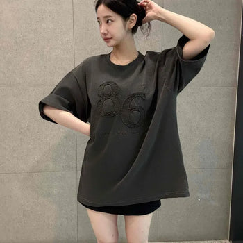 Washed Oversized Loose Fit Casual Short Sleeve T-shirt