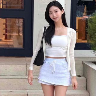 Paddy Side Shirring Crop Sleeveless Top