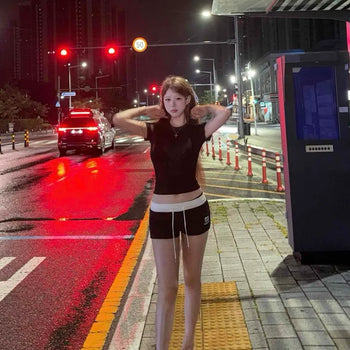 Airy Numbering Color Block Training Shorts