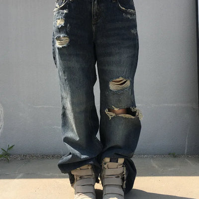 Void Loose Damaged Vintage Bootcut Denim Pants
