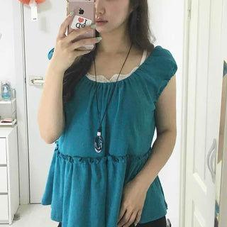 Shirred Frill Tiered A-Line Loose Fit Sleeveless