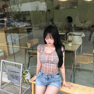 Double-Button Cut-Off Raw Denim Shorts