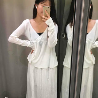 Frill Flare A-Line Loose Fit Daily Long Skirt
