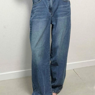 Vintage Hip Pocket Wide Balloon Denim Pants
