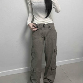 Wished Pocket Straight Cotton Cargo Pants