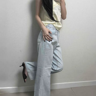 Billie Light Wash Semi-Flare Denim Pants