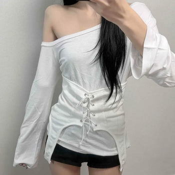 One-off Corset Layered T-shirt