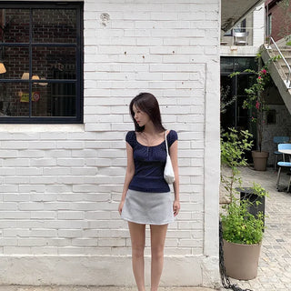Oat A-line Mini Skirt/Skirts