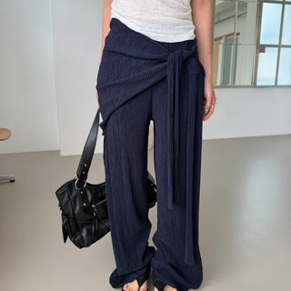 Mar Wrap Skirt & Wide Pants Layered Set