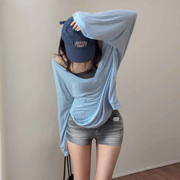 Kensmi V-neck Sweatshirt [55% Linen]
