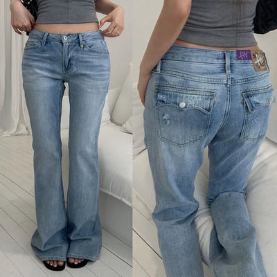 Fesid Low denim bootcut pants