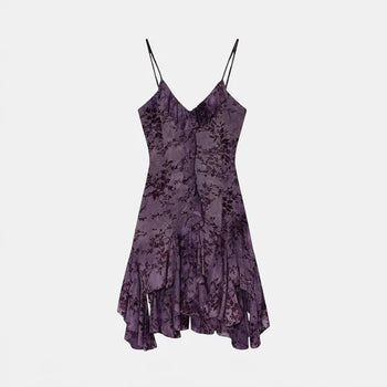 Dusty Bloom Floral Mesh Mini Dress