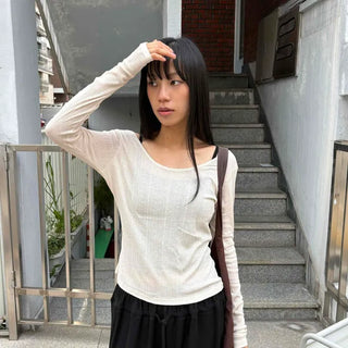 Soy Deep Line Ribbed T-shirt