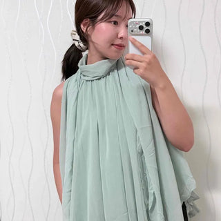 Fria Halterneck Strap Sleeveless Chiffon Blouse