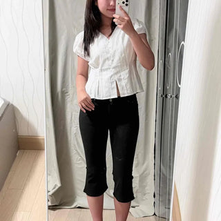 Porto Cotton Slit 3/4 Length Capri Pants