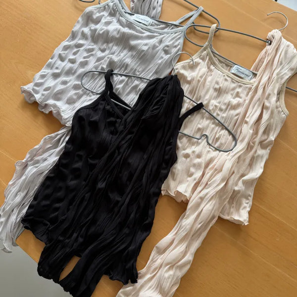 Mev Shirred Sleeveless Muffler Set