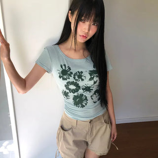 Cheritz Flower Short Sleeve T-shirt