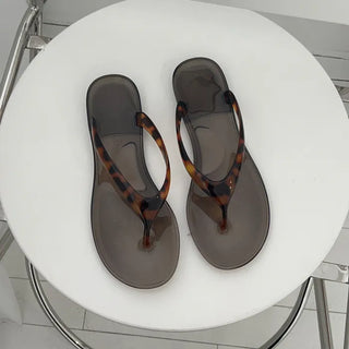 Beshu Leopard Jelly Flip-flops